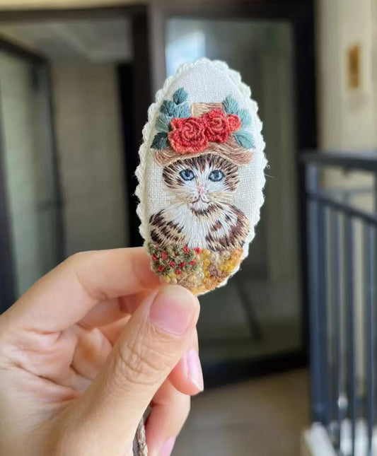 mushroom embroidery hair clip