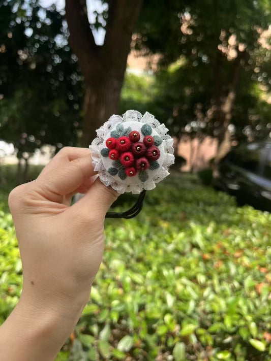 handmade embroidery hair tie