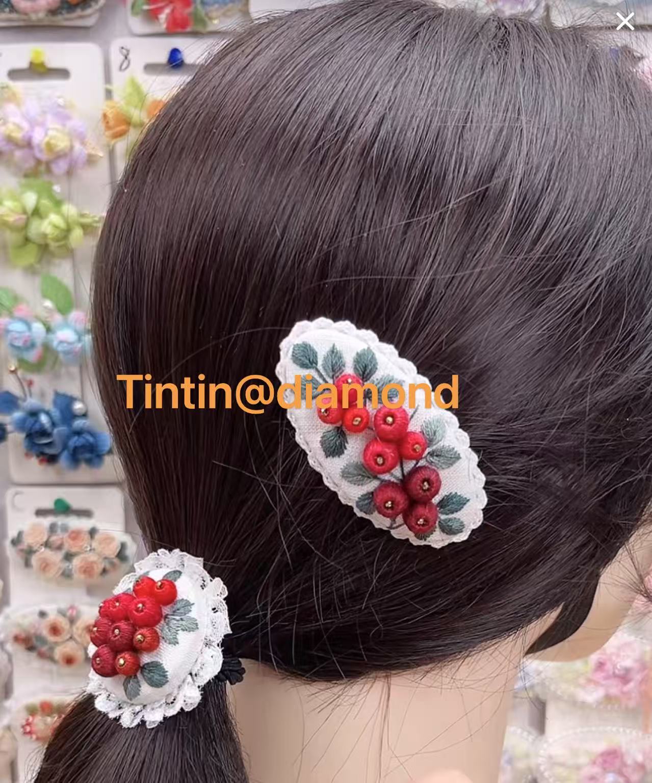 handmade embroidery hair tie