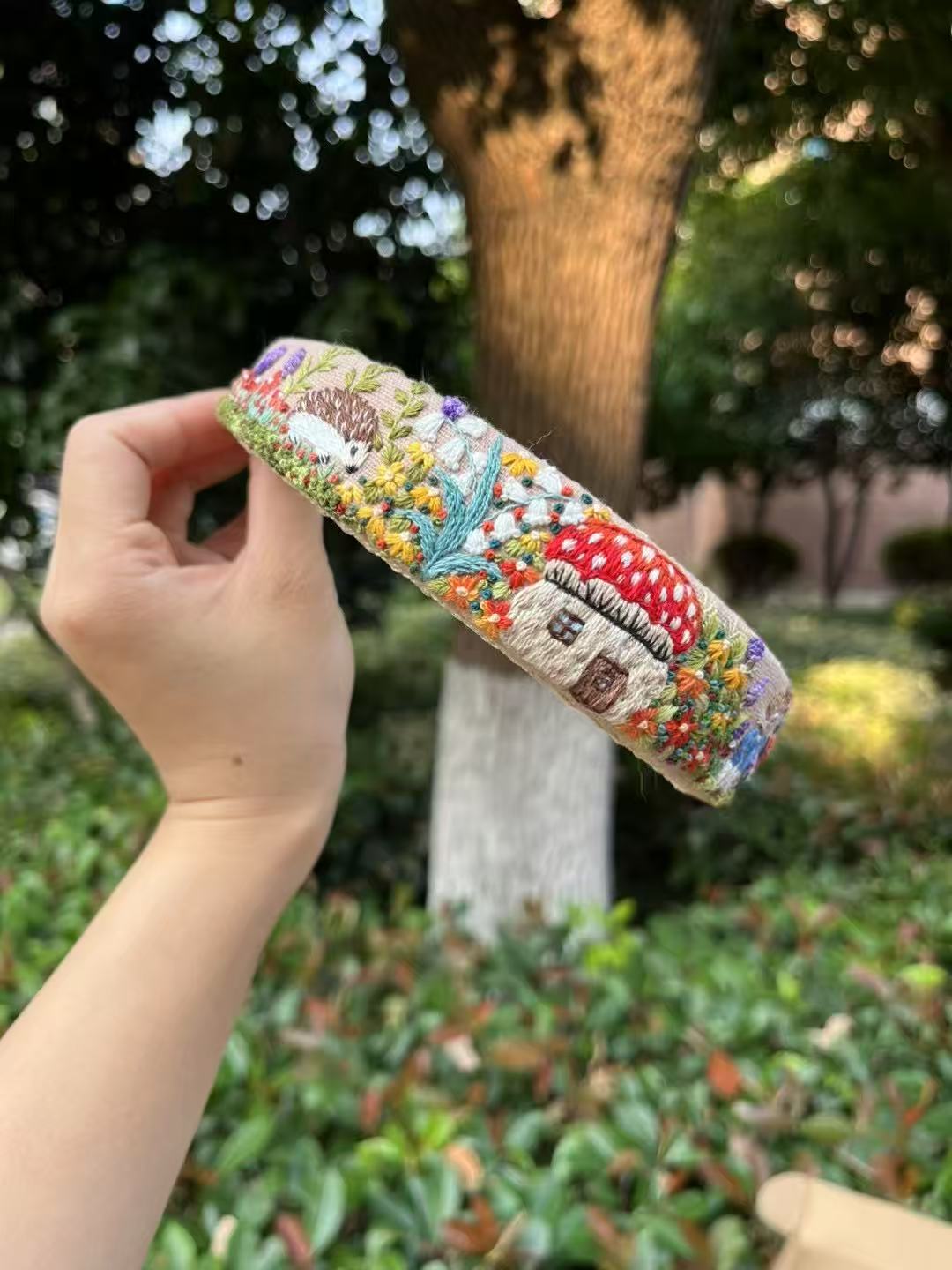 classical forest party embroidery headband