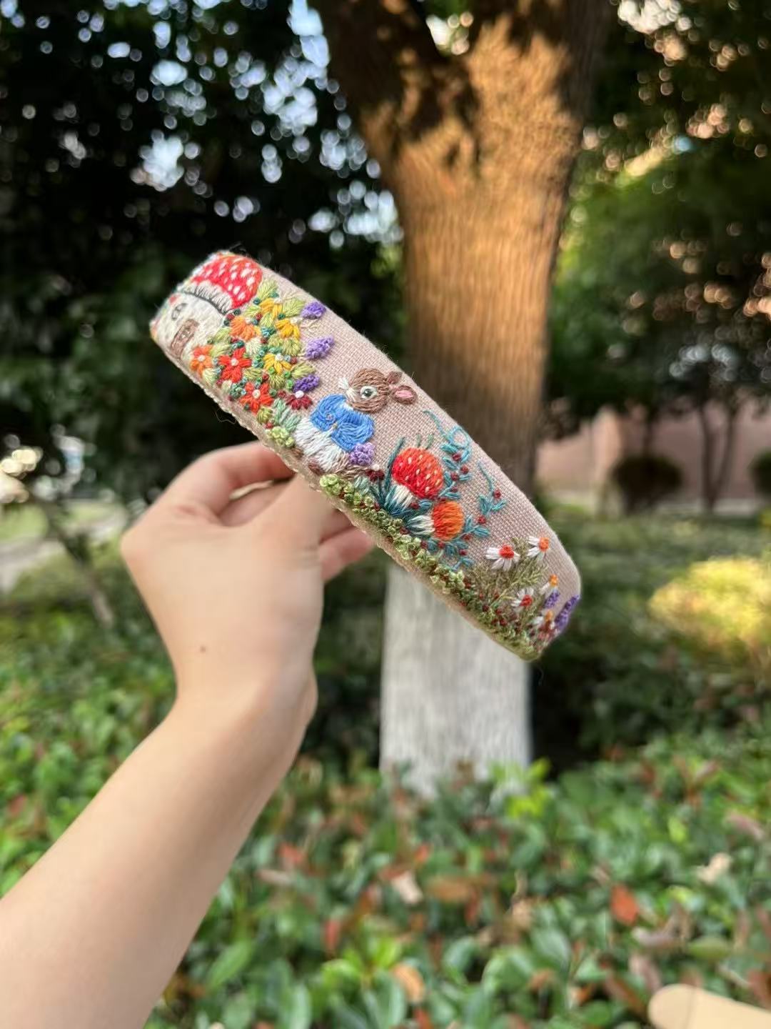 classical forest party embroidery headband