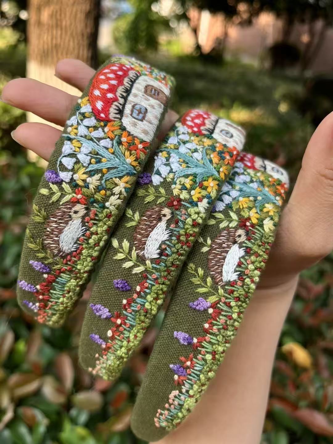 classical forest party embroidery headband